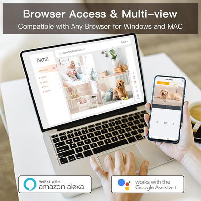  Pet Dog Cameras with App,2K 3MP Indoor Security Camera for Baby Cat Puppy