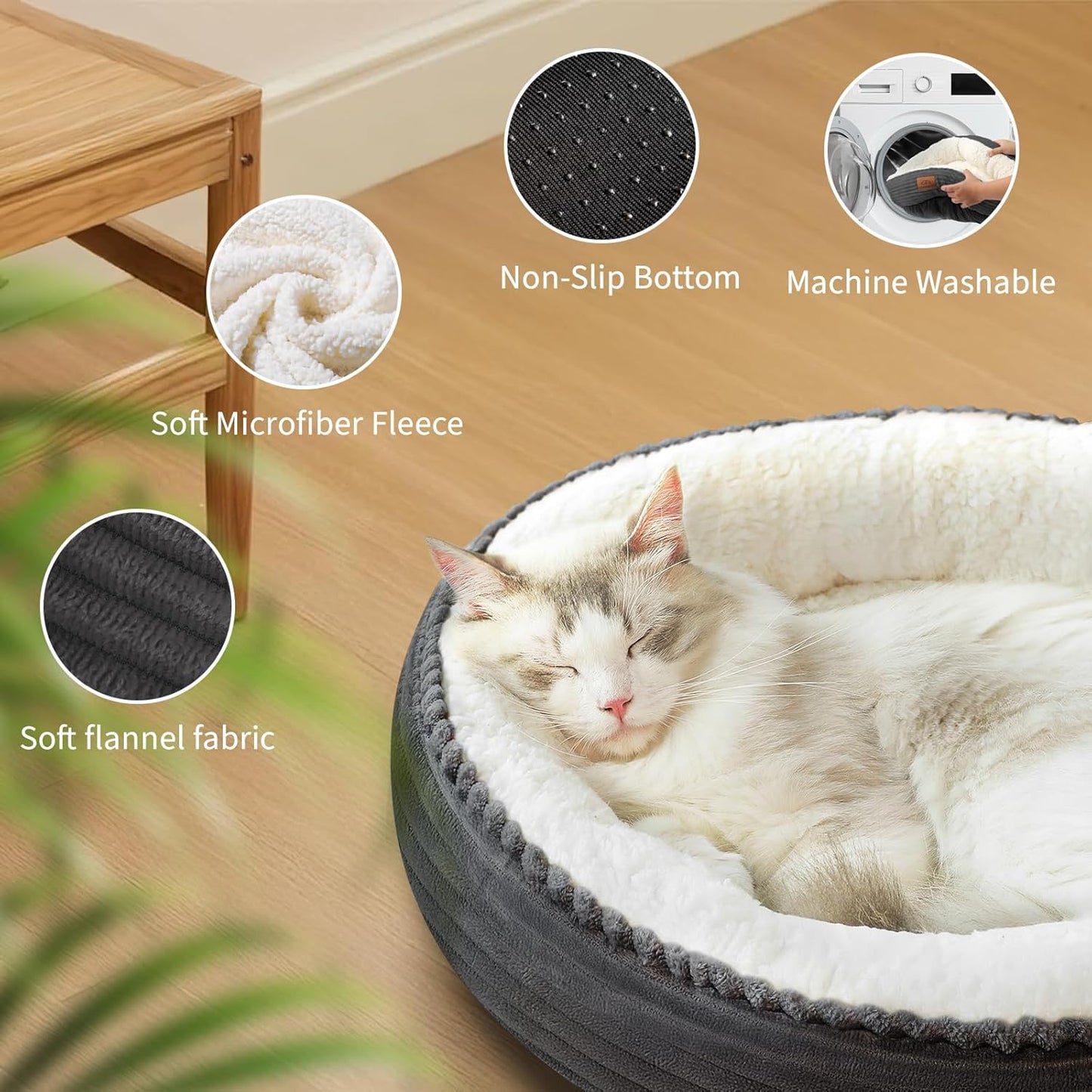 Cozy 20" Cat & Small Dog Bed - Calming Indoor Pet Bed for Ultimate Comfort
