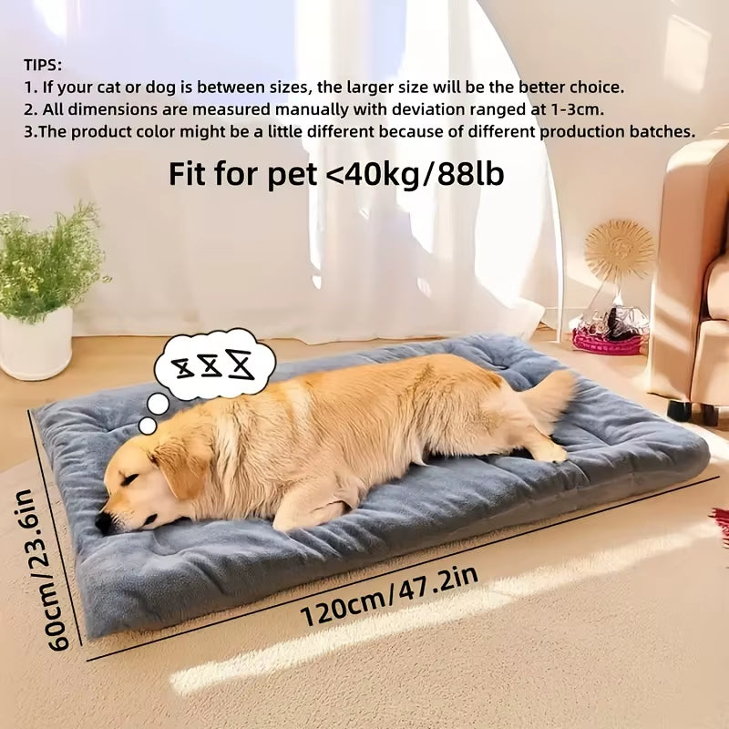 Extra Large Plush Dog Bed - Super Soft Polyester Sofa Mat for Large Dogs