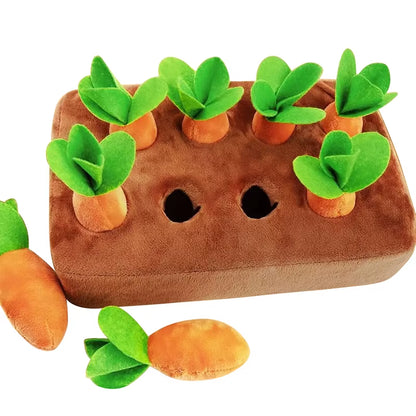 Bite-Resistant Dog Toys Plush Pet Chew Toys for Small Medium Large Dogs Interactive Carrot Pet Toys Funny Puppy Puzzle Toy