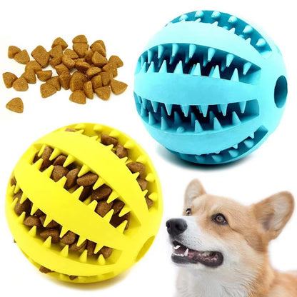 Natural Rubber Pet Dog Toys Dog Chew Toys Tooth Cleaning Treat Ball 