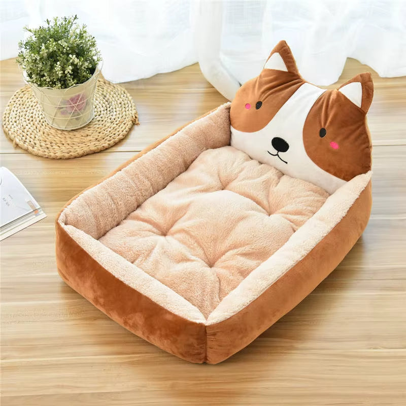 Cute Cartoon Pet Beds for Small Medium or large Dogs. Winter Warm Puppy or Cat Sofa Bed Washable