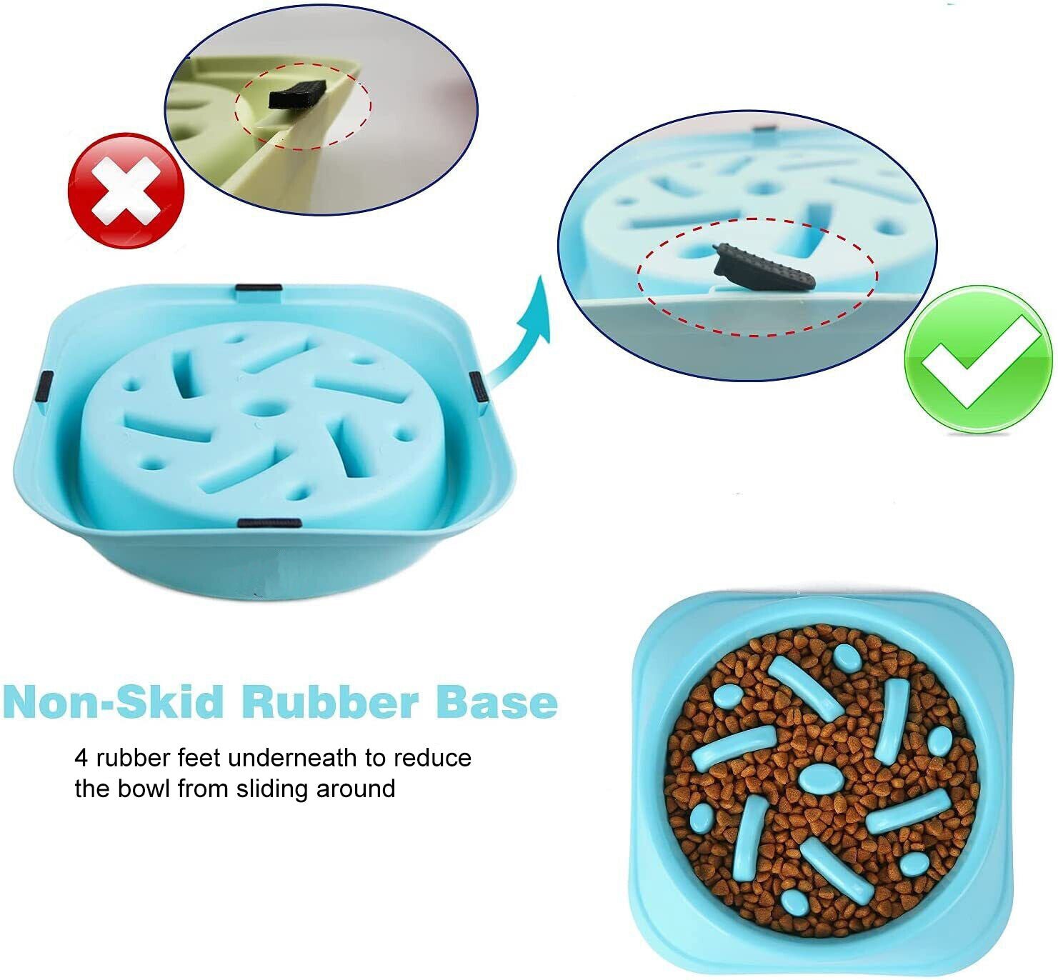 Dog Bowl Slow Feeder Pet Bowl anti Bloating Interactive Feed Dish