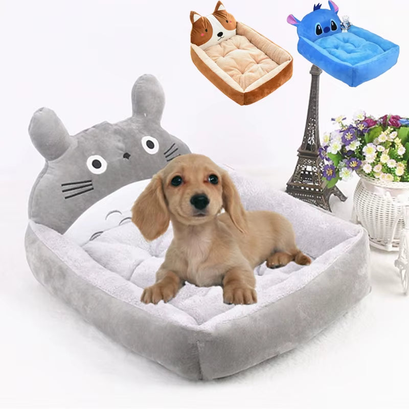 Cute Cartoon Pet Beds for Small Medium or large Dogs. Winter Warm Puppy or Cat Sofa Bed Washable