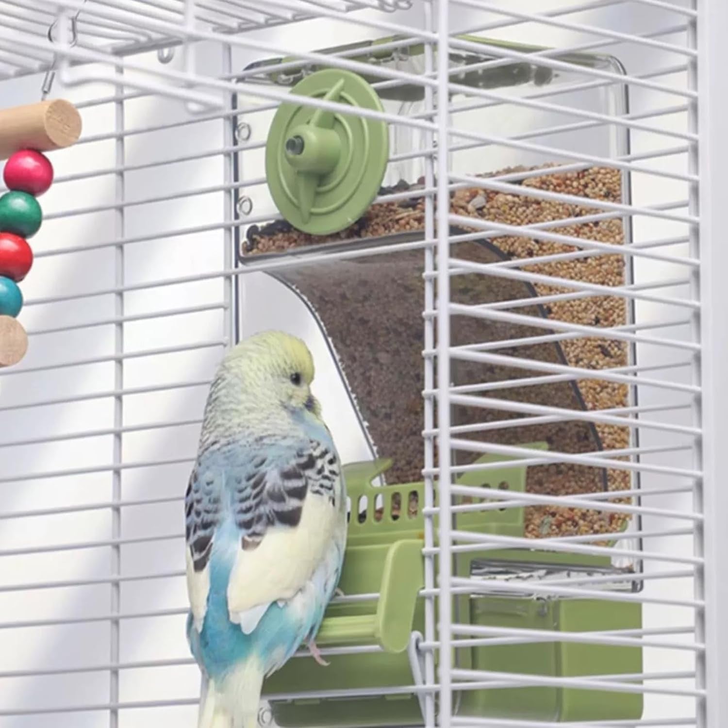 Automatic Bird Feeder, Bird Cage Feeder with Perch