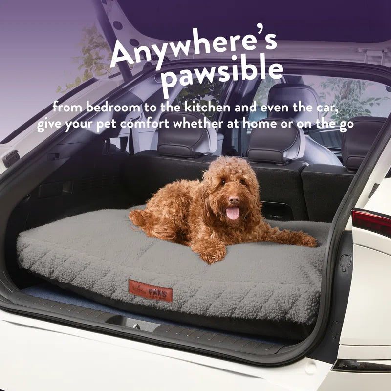 Paws for Slumber Machine Washable Cushioned Sherpa Pet Bed