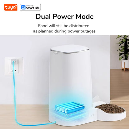 4L Automatic Pet Feeder For1/2Cats,Wifi Smart Feed Automatic Pet Feeder for Cats& Dogs,Timed Pet Food Dispenser with APP Control