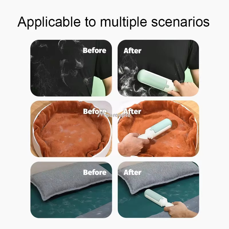 Electrostatic Pet Hair Remover Brush - Self-Cleaning Lint Roller for Cats & Dogs