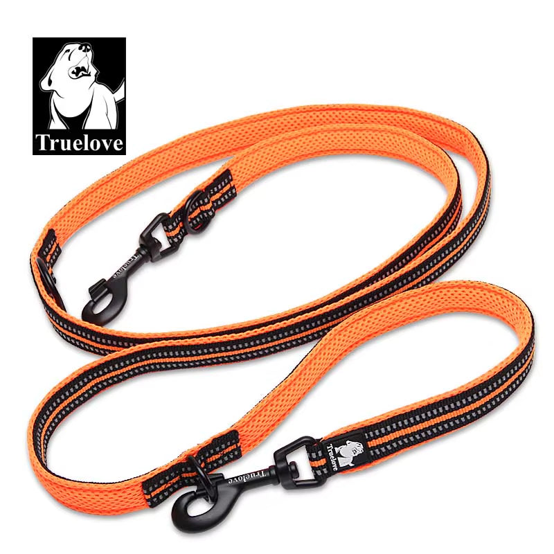 Multi-Functional 7-in-1 Adjustable Hands-Free Dog Leash with Reflective Features for Walking Two Dogs