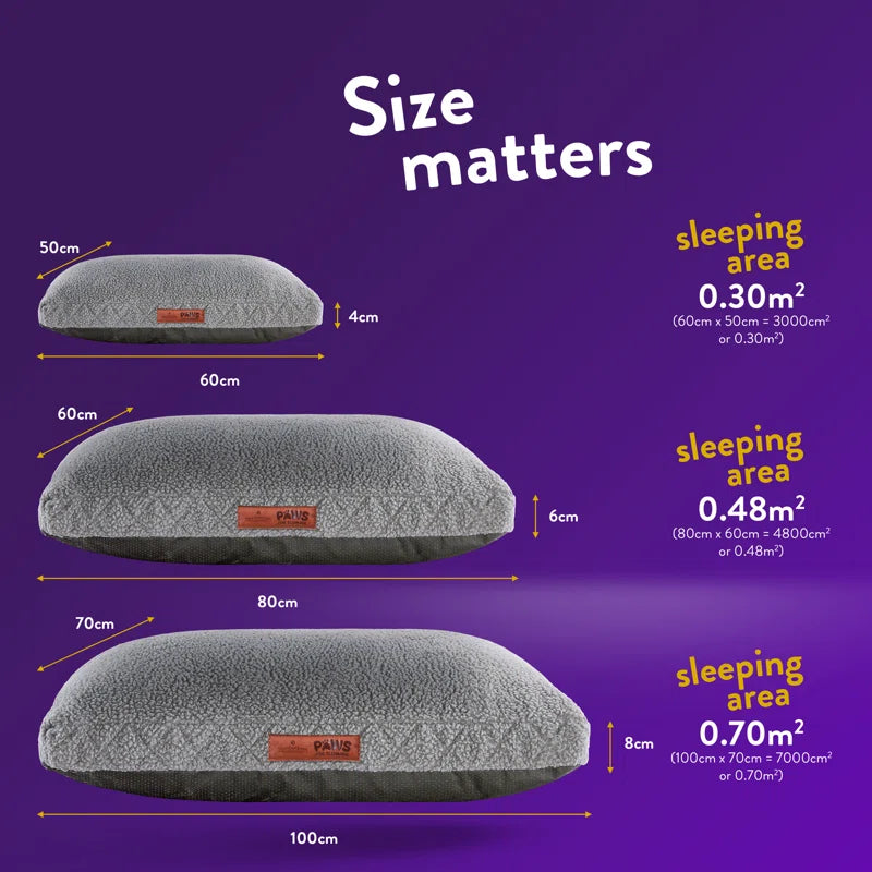 Paws for Slumber Machine Washable Cushioned Sherpa Pet Bed