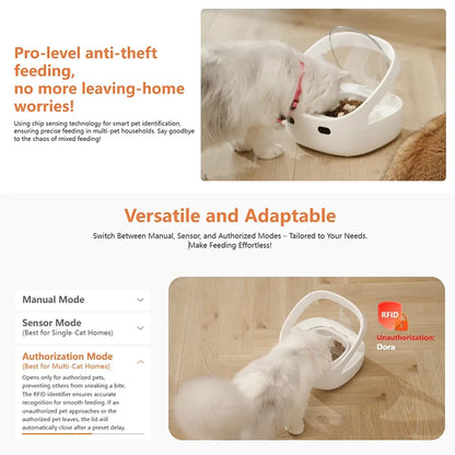 Smart Pet Feeder Sensor Recognition Automatic Cat Feeder with WIFI App Control Accurate Pet Food Dispenser Anti-Snatch Feeder